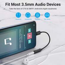 Vention Usb Type C轉3.5mm耳機插孔適配器 Usb C轉aux 3.5mm音頻轉接線,適用於 Ipad Pro,galaxy S23 S22 S21,note 20 10,pixel 4 3 2 Xl等設備 - 黑色 - 查看 2