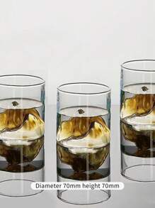 1個日式富士山形玻璃杯,創意威士忌杯咖啡杯茶杯 - 透明 - 查看 2
