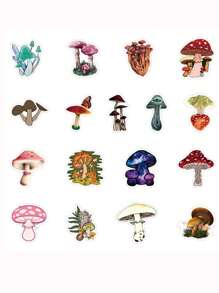 50pcs Mushroom Design Waterproof Graffiti Stickers For Suitcase, Laptop, Skateboard, Fridge, Water Bottle, Car - Multicolor - View 5