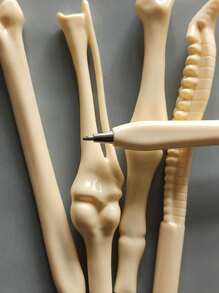 5入組學生創意骷髏造型圆珠笔,可愛文具用品適合學校學生,新奇有趣朋友禮物,個性化物品 - 黑色 - 查看 1