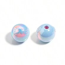 10入組亞克力uv彩色印花愛心珠子,適用於珠寶製作 - 原子 - 查看 19