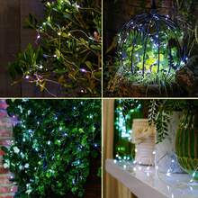 4入組8種模式太陽能燈串防水,用於派對節日裝飾燈 - 白色 - 查看 4