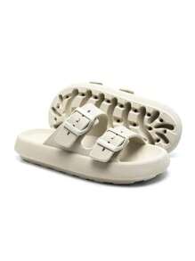 Women's Cloud Slide Comfortable Birken Buckle Flip Flops - trắng - Xem 5