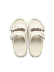 Women's Cloud Slide Comfortable Birken Buckle Flip Flops - trắng - Xem 3