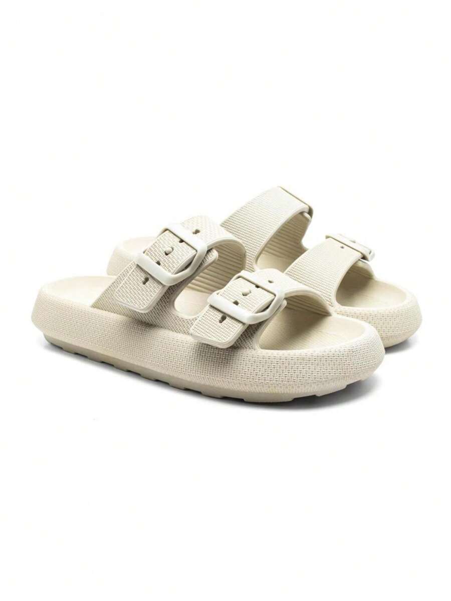 Women's Cloud Slide Comfortable Birken Buckle Flip Flops - trắng - Xem 1