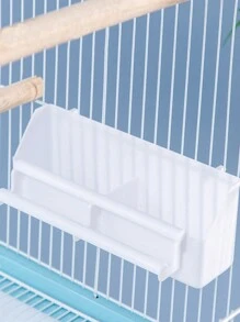 1個白色塑料鳥籠,適用於老虎、牡丹、玄鳳鸚鵡、麻雀等鳥類,配有懸掛支架、食物碗和餵料槽 - 白色 - 查看 5