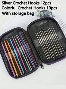 22pcs Metal Crochet Needles Convenient Sweater Woven Metal Crochet Tools Crochet Kit Set - Multicolor - View 5