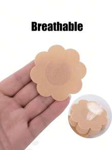 10(5 pares)~200 PIEZAS(100 pares) Cinta adhesiva invisible para pezones, almohadilla desechable para pezones, tapas de pezones de tela no tejida, pegatinas para el pecho - Flor - Ver 2