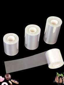 QIYINGFA 1個10米透明蛋糕邊緣包裝紙,適用於裝飾甜點和布丁,適用於6/8/10/12cm高的蛋糕,矽膠慕絲蛋糕模邊緣 - 白色 - 查看 5