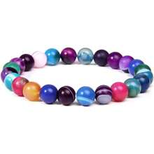 1 stuk 8 mm Prachtig Veel kleurig Steen Helende kristal Stretch Kraal Armbanden Voor mannen en vrouwen Casual Juwelen Feest