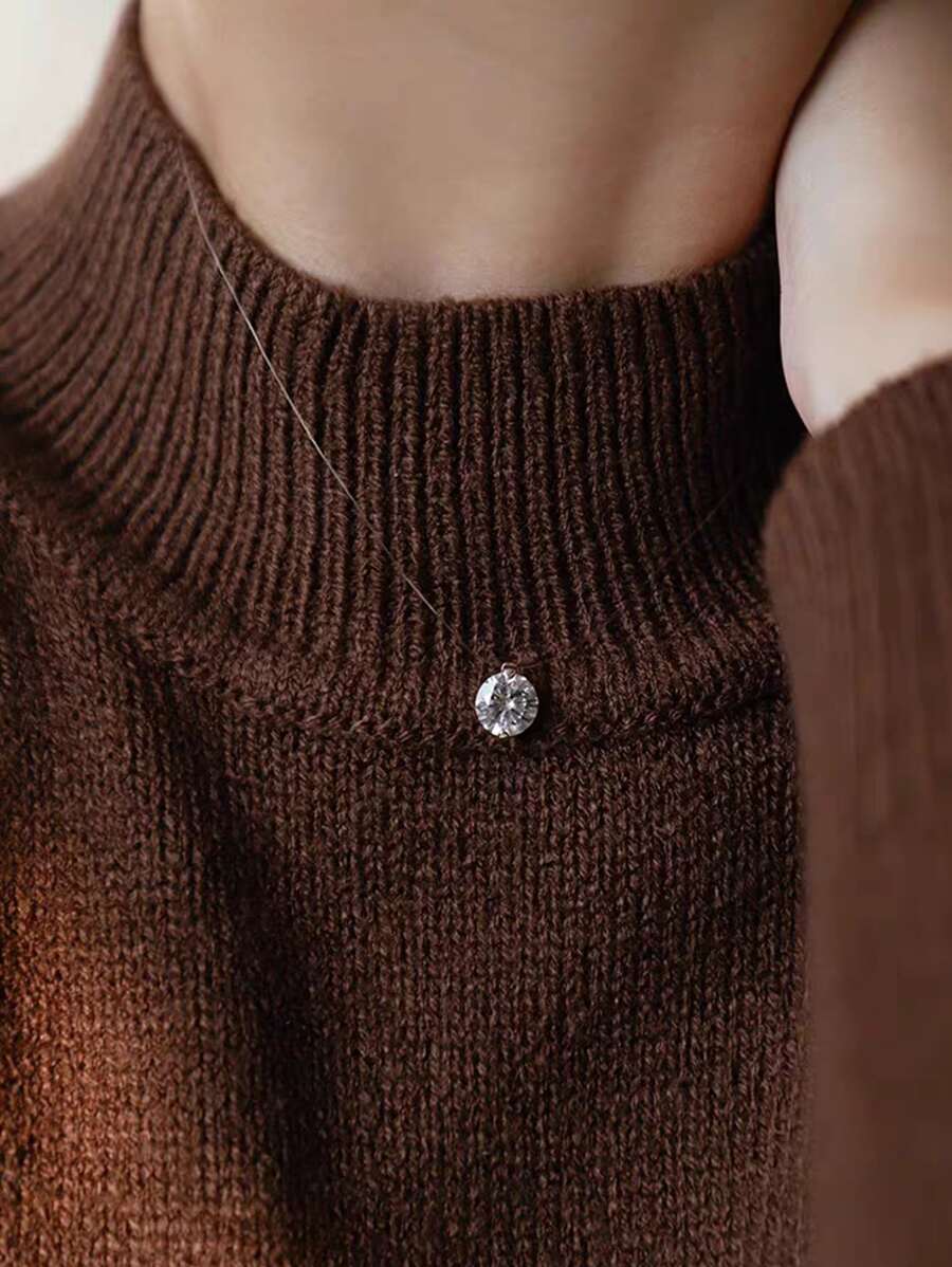 時尚優雅百搭女友禮物氧化鋯吊墜項鍊 - 吊墜項鍊 - 查看 1