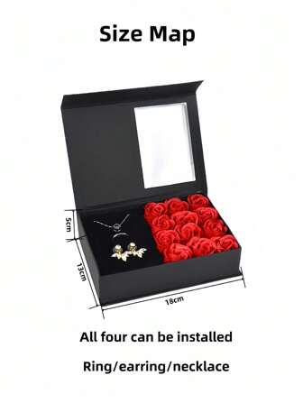 七夕节礼盒装12朵玫瑰（仅装饰道具，不含首饰）