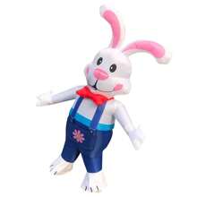 Bunny Inflatable Costumes Anime Mascot Easter Rabbit Fancy Halloween Christmas Cosplay Party Dress Suits For Adult - Blue and White - View 5