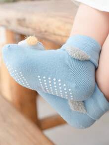 5雙隨機顏色防滑卡通嬰兒襪,適用於男女宝宝 - 彩色 - 查看 2