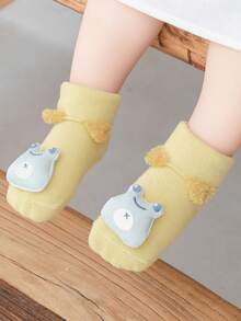 5雙隨機顏色防滑卡通嬰兒襪,適用於男女宝宝 - 彩色 - 查看 4