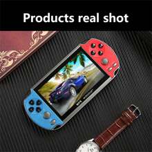 X7 4.3英寸視頻遊戲機雙摇杆手提式復古遊戲機,內置1萬種免費遊戲,高清視頻播放器,顯示器輸出 - 黃色 - 查看 3