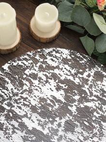 6pcs Disposable Round Shiny Placemats, Gold Foil Print Mats For Wedding, Festival, Banquet Table Decoration - Silver - View 6