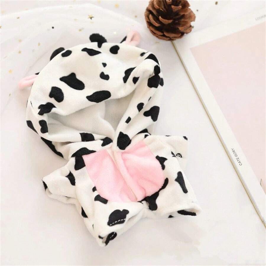 现货 20 厘米娃娃衣服动物睡衣套装适合毛绒玩具，无特定角色（恐龙、鲨鱼等） - 白色 - 查看 1