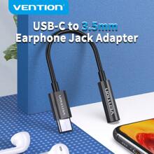 Vention Usb Type C轉3.5mm耳機插孔適配器 Usb C轉aux 3.5mm音頻轉接線,適用於 Ipad Pro,galaxy S23 S22 S21,note 20 10,pixel 4 3 2 Xl等設備 - 黑色 - 查看 1