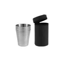 1set/4pcs 30ml Stainless Steel Shot Glass Set, Portable Travel Cup For Camping, Hiking And Outdoor Uses
