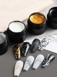 4pcs Colors Spider Line Nails Art Gel Polish Boxed UV Painting Gel Nail Polish Spider Gel Lacquer Web Stickers Gel Dropship