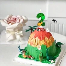 0-9 数字生日蜡烛、生日快乐蛋糕装饰、生日烘焙庆祝团聚周年纪念、恐龙主题派对用品最佳礼物 - 恐龍 - 查看 2