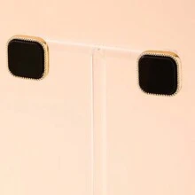 1pair New Fashionable Delicate Pink Round Shaped Stud Earrings With High-End Quality For Women - Multicolor - View 10