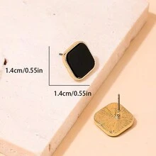 1pair New Fashionable Delicate Pink Round Shaped Stud Earrings With High-End Quality For Women - Multicolor - View 11