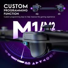 Bộ điều khiển chơi game di động EasySMX M10 dành cho điện thoại di động Android, tương thích với dòng iPhone 15, với cần điều khiển hiệu ứng Hall/Kích hoạt Hall, sạc xuyên qua độ trễ thấp - màu đen - Xem 8