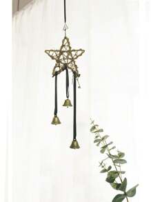 1入鈴鐺風鈴門掛勾,五角星裝飾,適用於傢俱、院子、花園和家居裝飾 - 彩色 - 查看 1