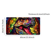 彩色玻璃暴龍 Mtg 桌墊高級滑鼠墊火焰桌墊遊戲專用墊,用於《：集會》遊戲場地,防滑橡膠交易卡牌遊戲墊,平滑的布面和橡膠底 - 黑色 - 查看 2