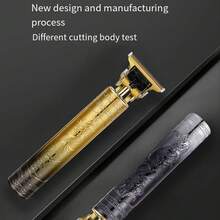 配有鋰電池 / 油頭推t9的便攜式電動剃須刀,附帶充電線 - 黑色 - 查看 4