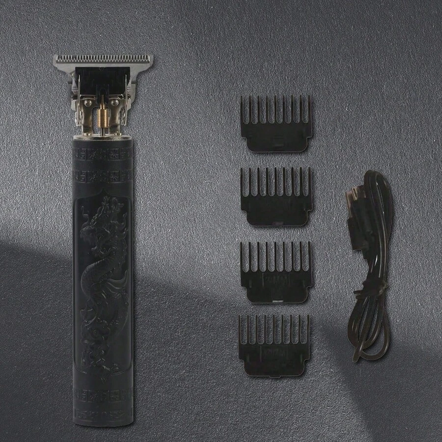 配有鋰電池 / 油頭推t9的便攜式電動剃須刀,附帶充電線 - 黑色 - 查看 1