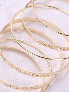 1 件女式復古幾何波西米亞手鍊,多層金屬手鐲,適合西方、風格衣服和珠寶配飾,適合表演或日常使用。 - 金色 - 查看 4