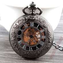 Fashionable Black Mechanical Pocket Watch - Black - View 1