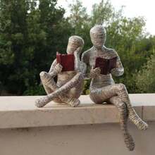 Reading Female Figure, Library Decoration, Thinker Decoration, Meditation Style, Abstract Sculpture Figure For Home, Office, Classroom - White - View 3