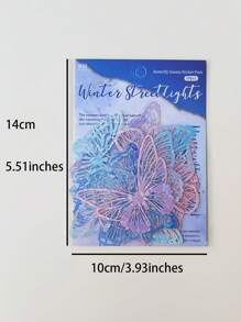 1 Paquete/20 Piezas Etiqueta Engomada Brillante Para Scrapbooking, Hueco En Mariposa Y Concha De Mar Para Decoración - Multicolor - Ver 2