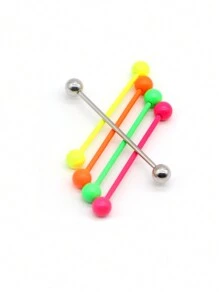 1件1.6*38mm長不鏽鋼工業刺針耳軟骨塞子隧道珠寶耳環直桿豎形耳鈦環首飾 - 耳環 - 查看 4