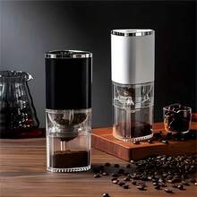 Máquina De Café Con Grosor Ajustable, Molinillo De Café Eléctrico Italiano Portátil Totalmente Automático Para Uso Doméstico, Mini Molinillo De Café Pequeño - Blanco - Ver 2