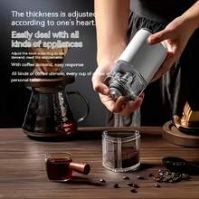 Máquina De Café Con Grosor Ajustable, Molinillo De Café Eléctrico Italiano Portátil Totalmente Automático Para Uso Doméstico, Mini Molinillo De Café Pequeño - Blanco - Ver 3