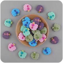 1入最新藝術和手工製作的動物孔雀形矽膠珠,創意卡通diy兒童配件,矽膠多彩珠用於製作手工珠寶 - 粉色 - 查看 5