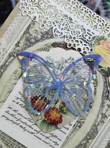 1 Paquete/20 Piezas Etiqueta Engomada Brillante Para Scrapbooking, Hueco En Mariposa Y Concha De Mar Para Decoración - Multicolor - Ver 8