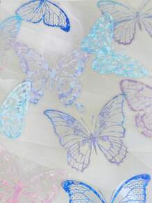 1 Paquete/20 Piezas Etiqueta Engomada Brillante Para Scrapbooking, Hueco En Mariposa Y Concha De Mar Para Decoración - Multicolor - Ver 6