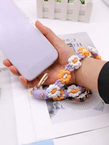 新品鮮花風格手工編織手鍊含雛菊,鑰匙扣和手機吊飾 - 小雛菊鑰匙扣 - 查看 7