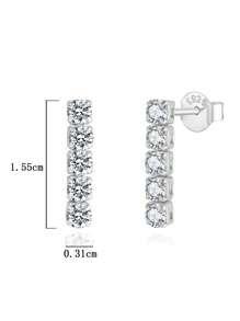 BLOVEMEE 2pcs Fashion Versatile 925 Sterling Silver 1 Carat Moissanite Diamond Stud Earrings, Suitable For Women Everyday Wear, Mother's Day, Valentine's Day Gift
