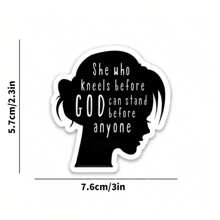 5 Pcs She Who Kneels Before God Sticker |  Stickers & Decals By Swaygirls About Faith, Jesus, The Bible - Black - View 5
