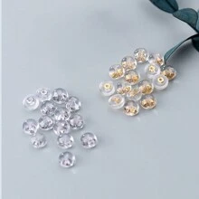 6對金色和銀色橡膠耳塞,背夾和勾子,用於diy耳環製作配件 - 金矽膠耳堵 - 查看 5