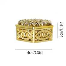 1pc European-Style Electroplated Gold/Silver Plastic Hollow Floral Pattern Wedding/Party Favor Box, Gift Box - Gift Box (1 Piece) - View 3
