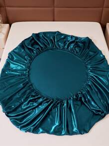 3pcs Simple Fashion Solid Color Satin Pillowcase Set - Sea Blue - View 7