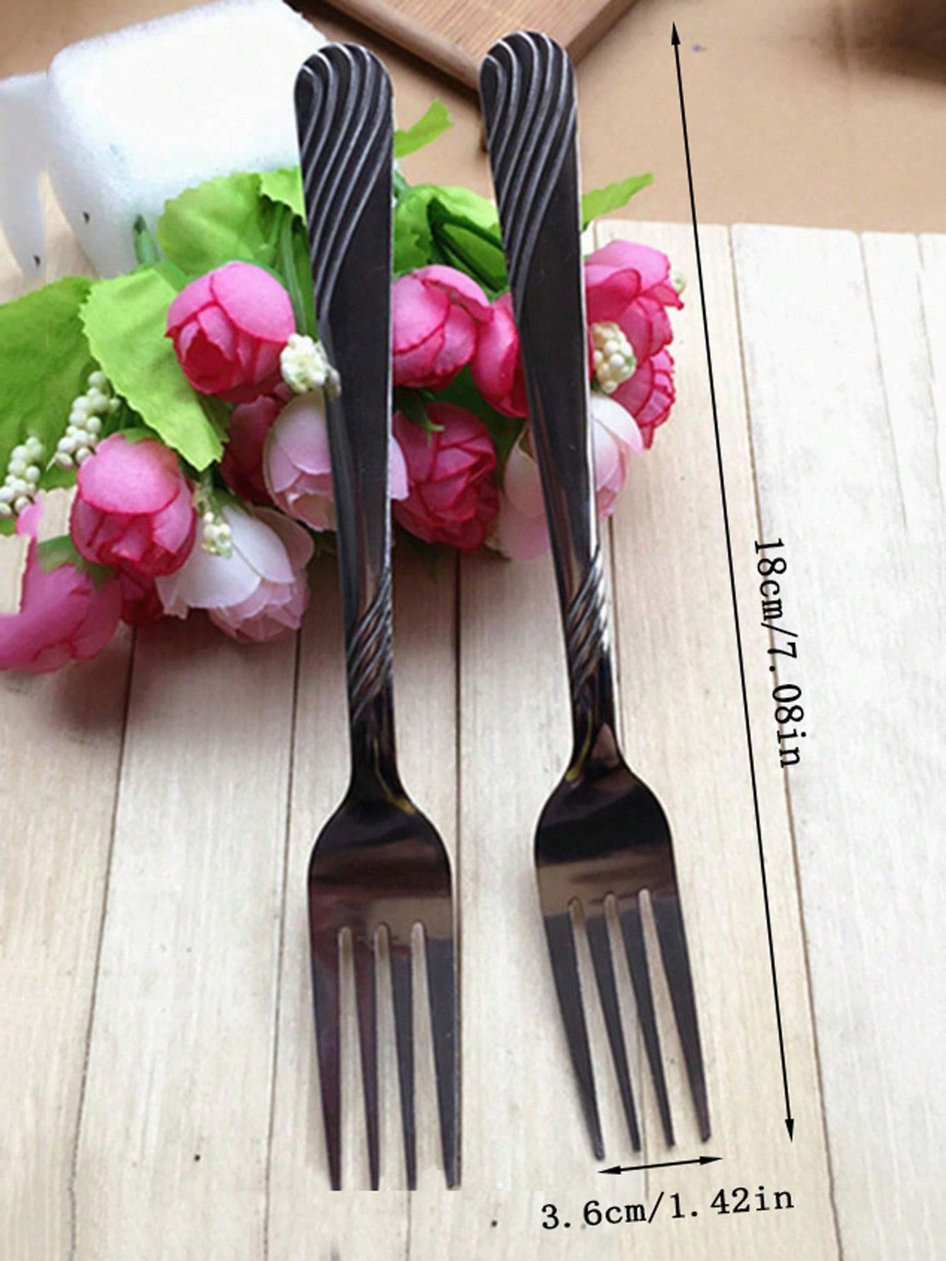 12pcs Stainless Steel Dinner Forks, Thickened Threaded Forks for Sale